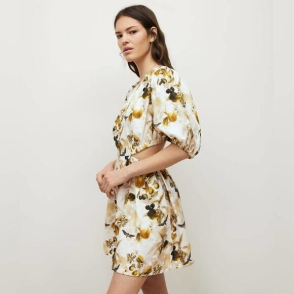 NWT AllSaints Colette Soleil Cutout Linen Minidress - Picture 1 of 16